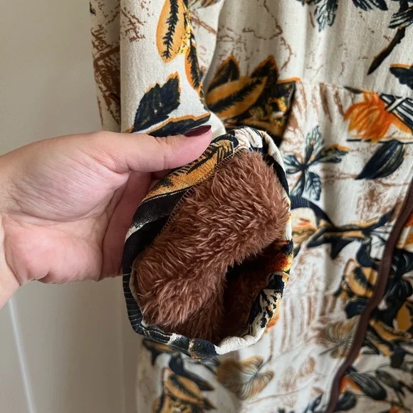 Floral Hooded Women's Coat - Picture 9 of 12